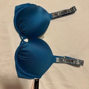 Victoria's Secret Teal Bra with Rhinestone Accents